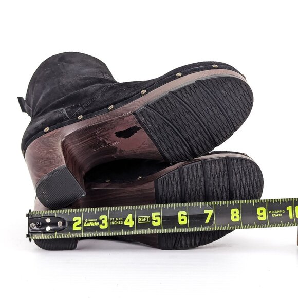 Clarks Women Ladella Black Suede Clog Fleece Lined Ankle Warm Boots sz 7.5 - Picture 6 of 9